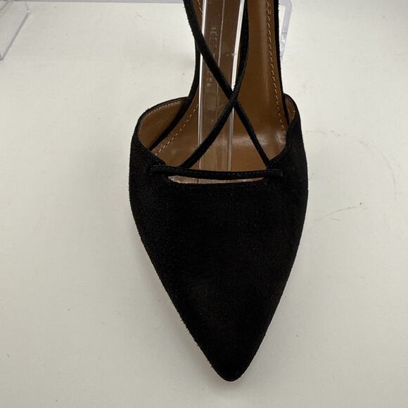 AQUAZZURA Belgravia Lattice CAGED Suede Pointed Toe Black Pumps 38.5 $800 NWOB - Picture 13 of 16